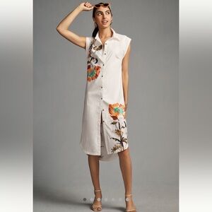 Anthropologie The Lillian Button-Front Midi Dress by Maeve